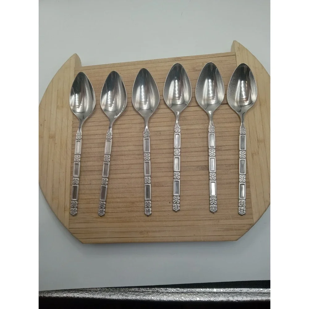 Oneida Community MADRID‎  No Black  Stainless 6 TeaSpoons   See Pictures